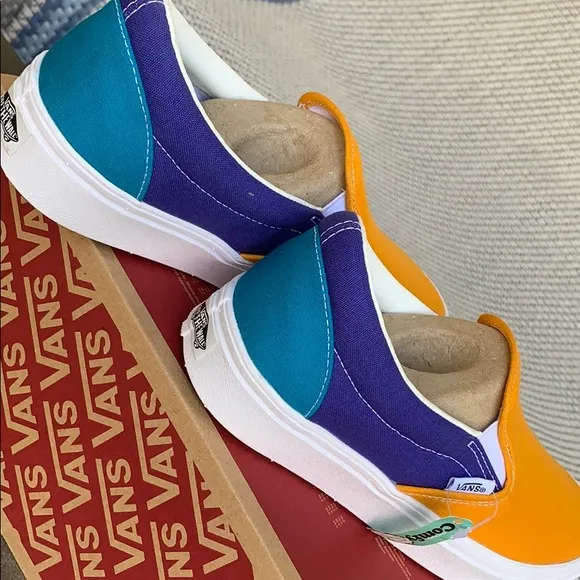 VANS COMFYCUSH SLIP ON MULTI BLOCK MULTI/TRWHT WMN