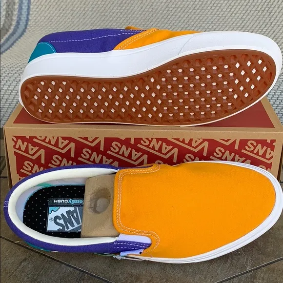 VANS COMFYCUSH SLIP ON MULTI BLOCK MULTI/TRWHT WMN