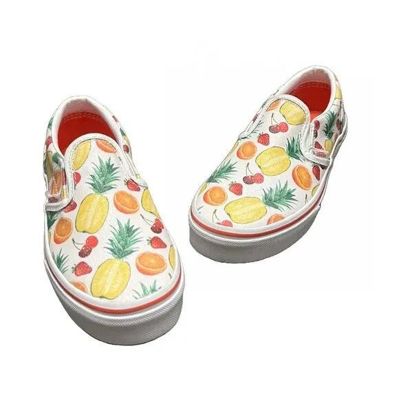 VANS Fruit Sneakers Kids Sz 3 Skatecore Indie Sleeze Retro Unisex Sporty Kidcore