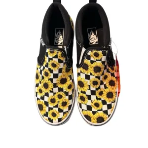 Vans Girls Sunflower Checker Asher Slip On Sneakers Size 4.5 -NEW WITH TAGS