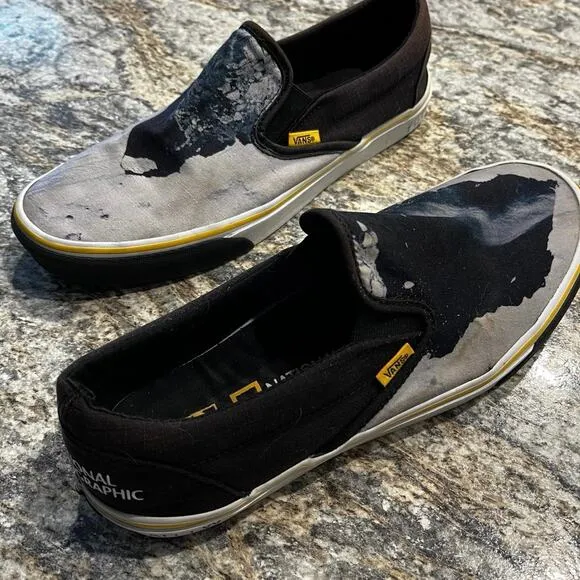 Vans Men's 11.5 National Geographic Slip-On Greenland Glacier Sneakers Casual