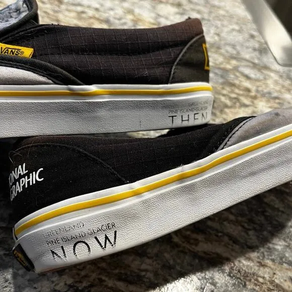 Vans Men's 11.5 National Geographic Slip-On Greenland Glacier Sneakers Casual