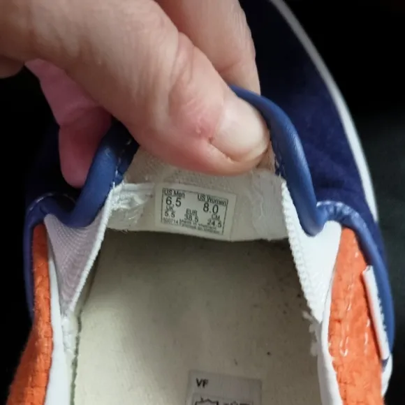 Vans Mens Blue and Orange Slip-On Sneakers_6.5