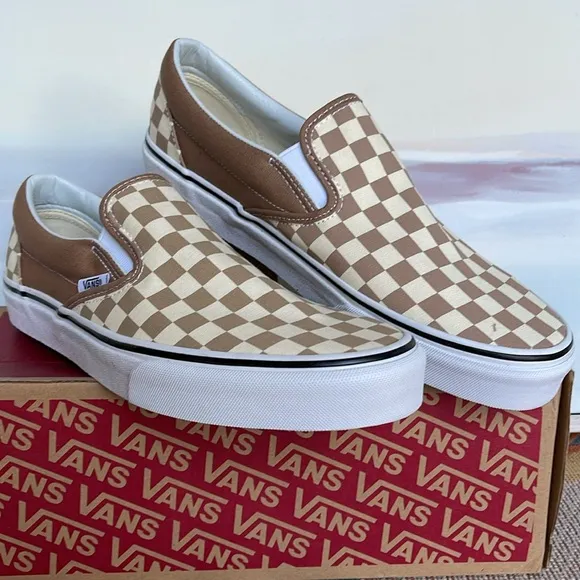 Vans Men’s Classic Slip-On(Checkerboard)Tger's Eye/VN0A38F7QTK Sneakers