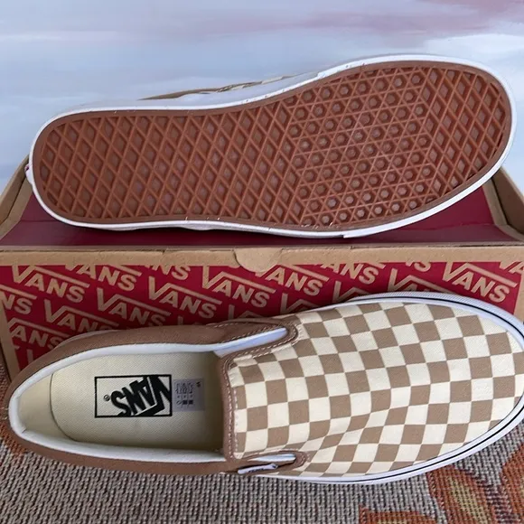 Vans Men’s Classic Slip-On(Checkerboard)Tger's Eye/VN0A38F7QTK Sneakers