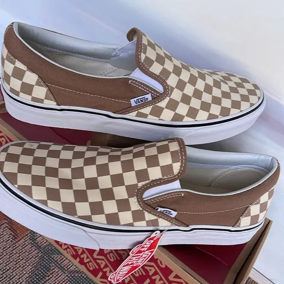 Vans Men’s Classic Slip-On(Checkerboard)Tger's Eye/VN0A38F7QTK Sneakers