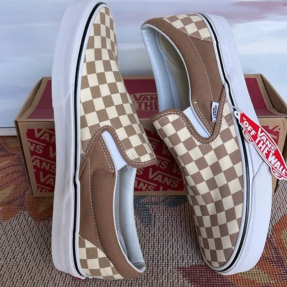 Vans Men’s Classic Slip-On(Checkerboard)Tger's Eye/VN0A38F7QTK Sneakers