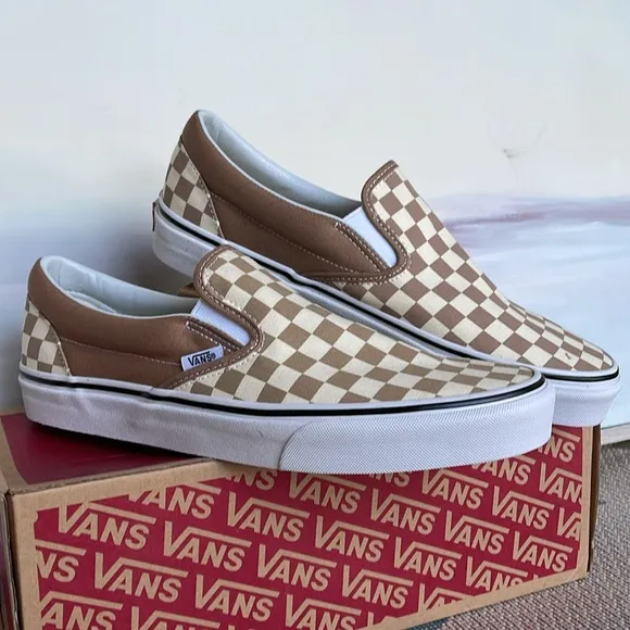 Vans Men’s Classic Slip-On(Checkerboard)Tger's Eye/VN0A38F7QTK Sneakers