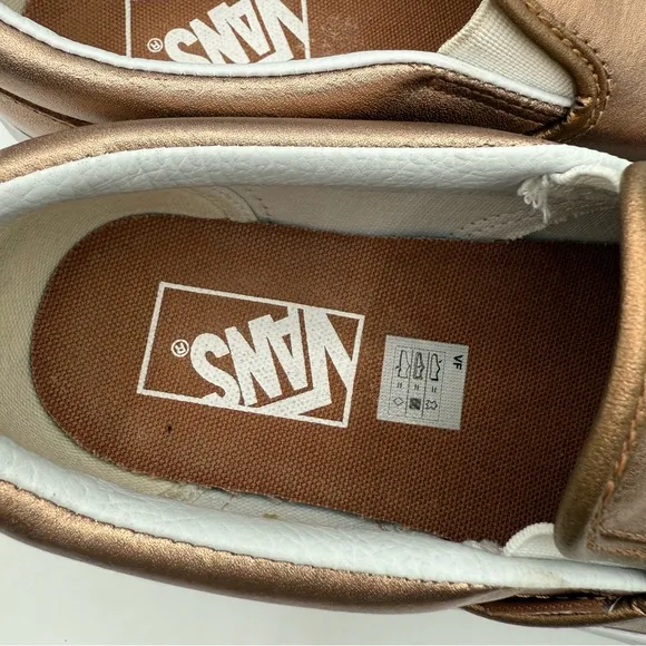 Vans Metallic Rose Gold Slip-On Sneakers