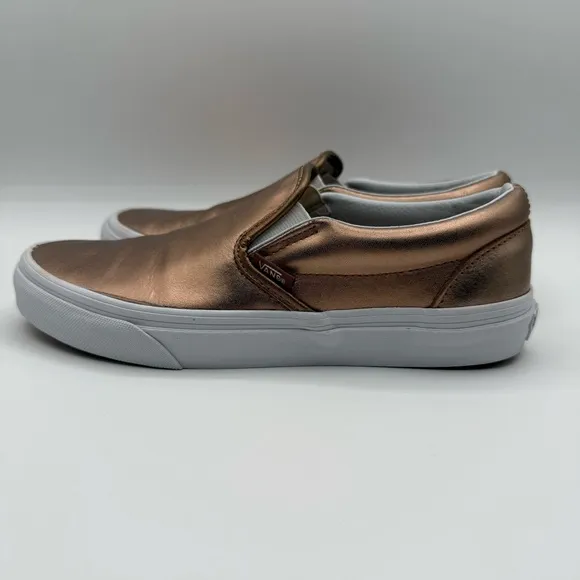 Vans Metallic Rose Gold Slip-On Sneakers