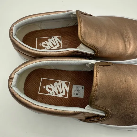 Vans Metallic Rose Gold Slip-On Sneakers