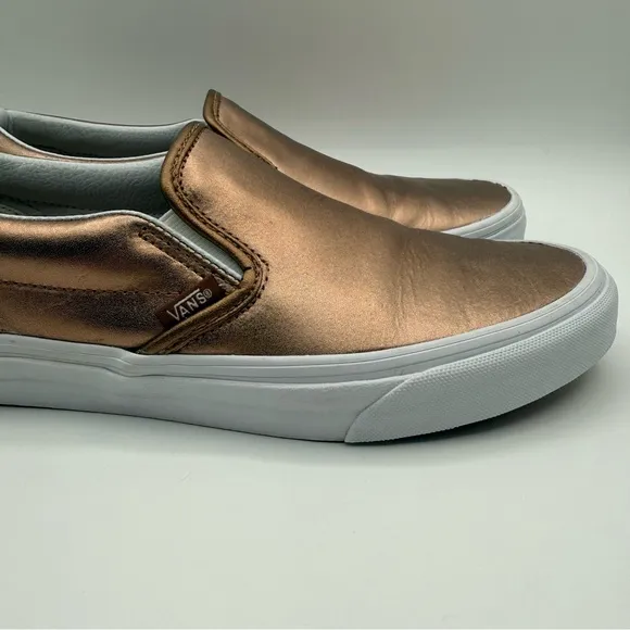 Vans Metallic Rose Gold Slip-On Sneakers