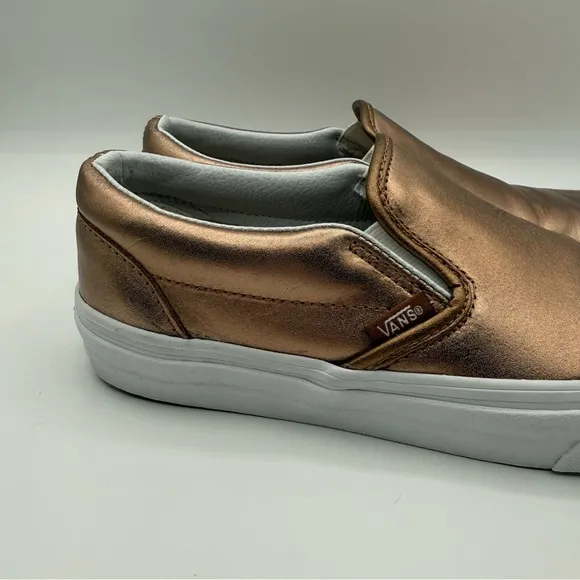 Vans Metallic Rose Gold Slip-On Sneakers