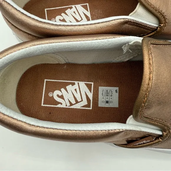 Vans Metallic Rose Gold Slip-On Sneakers