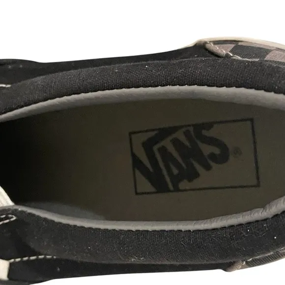 Vans Off The Wall Checkerboard Slip On Mens 10.5 Sneakers Black Gray
