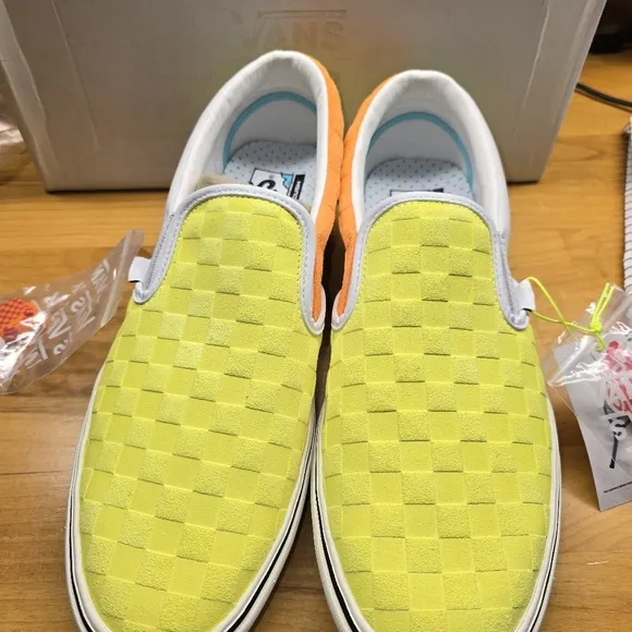 Vans  Penn collaboration Yellow and White Slip-On Sneakers men's 11.5 size