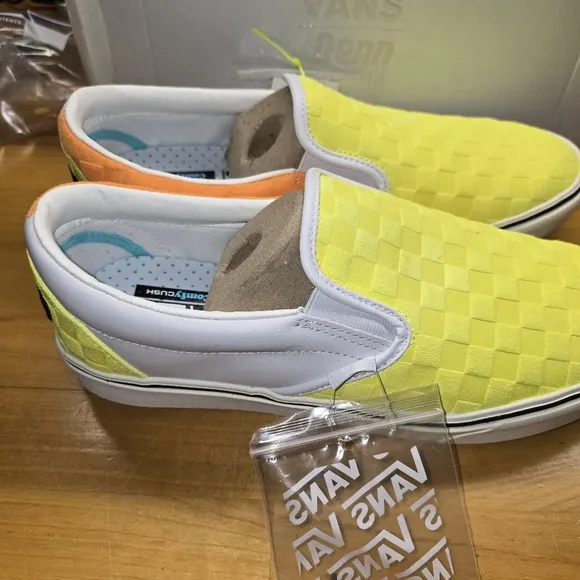 Vans  Penn collaboration Yellow and White Slip-On Sneakers men's 11.5 size