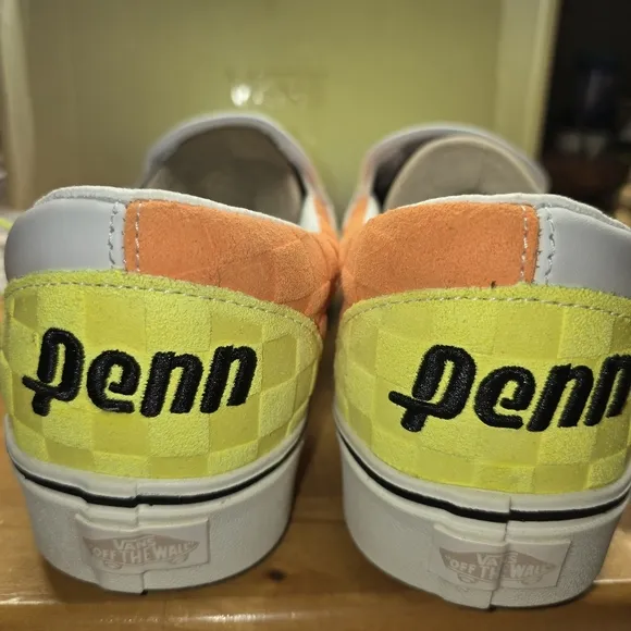 Vans  Penn collaboration Yellow and White Slip-On Sneakers men's 11.5 size