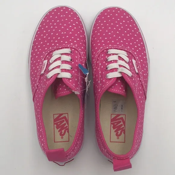 Vans Pink Heart Slip-On Sneakers (girls' size 1.5)