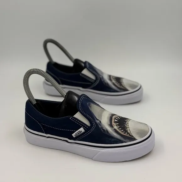 Vans shark slip on sneakers kids size 2