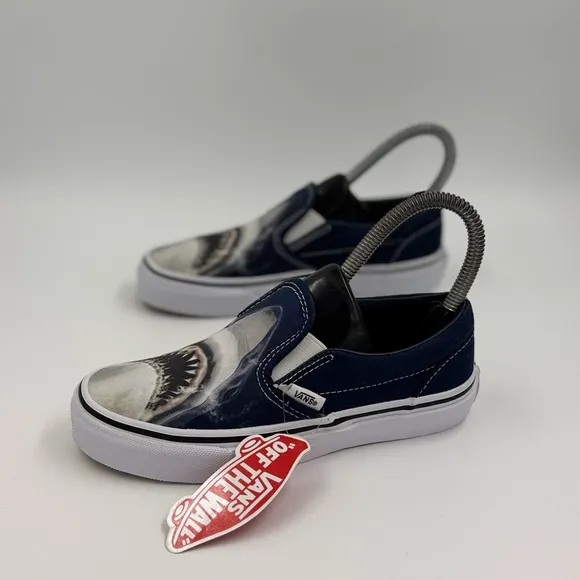 Vans shark slip on sneakers kids size 2