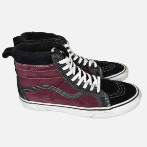 VANS Sk8-Hi MTE Sneakers Mens Size 8.5 Hi-Top Port Royale Black Suede Fur Lined