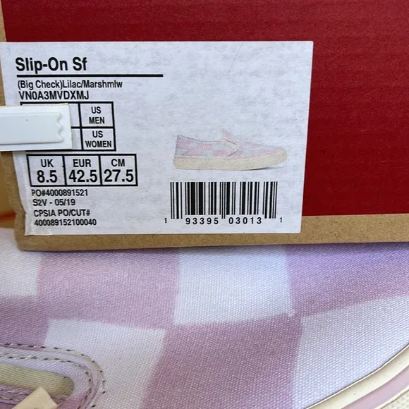 Vans Slip On Big Check Lilac/Marshmallow sneakers Men’s