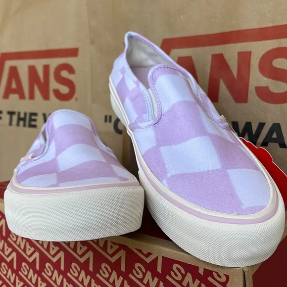 Vans Slip On Big Check Lilac/Marshmallow sneakers Men’s