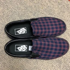 VANS🌊 Slip on Platform Sneakers🌊 Blue Plaid