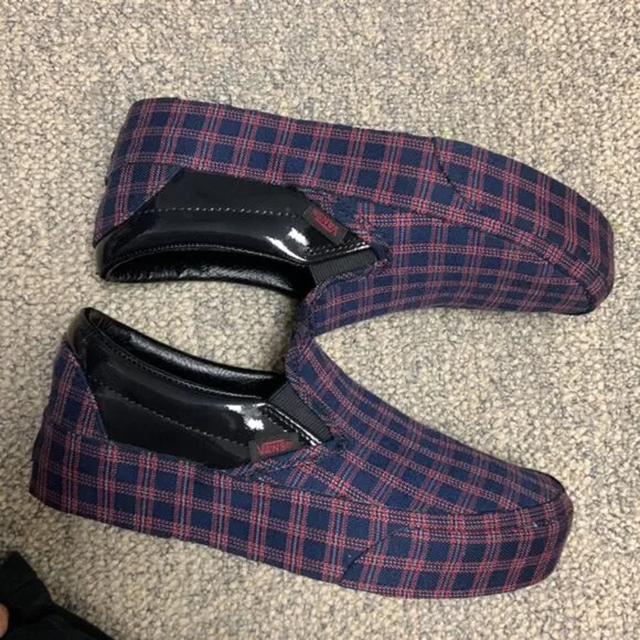 VANS🌊 Slip on Platform Sneakers🌊 Blue Plaid