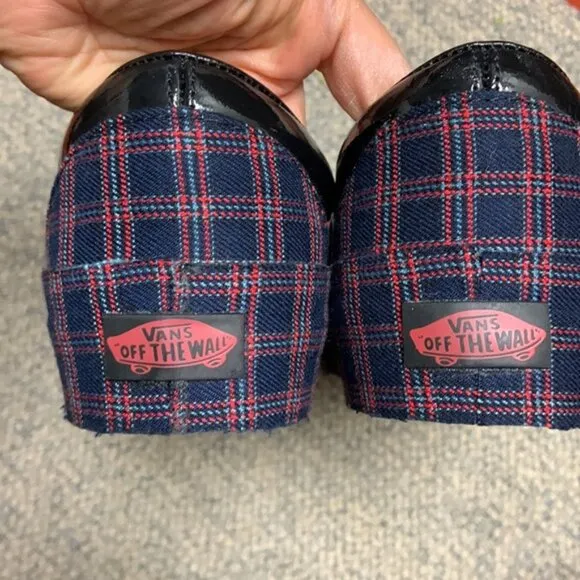 VANS🌊 Slip on Platform Sneakers🌊 Blue Plaid