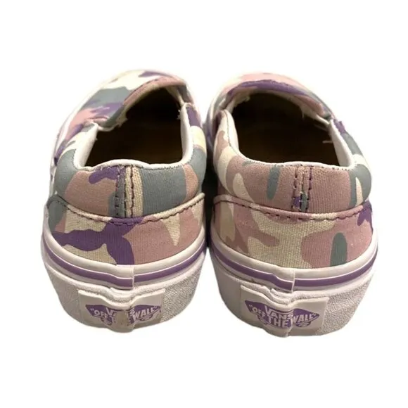 Vans Sz 10.5 Pink &amp; Purple Camouflage Slip-On Sneakers