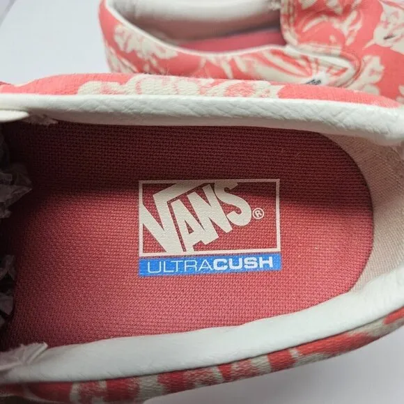 Vans Tropical Floral Platform Espadrilles Shoes Deep Sea Coral Size W9.5 M8