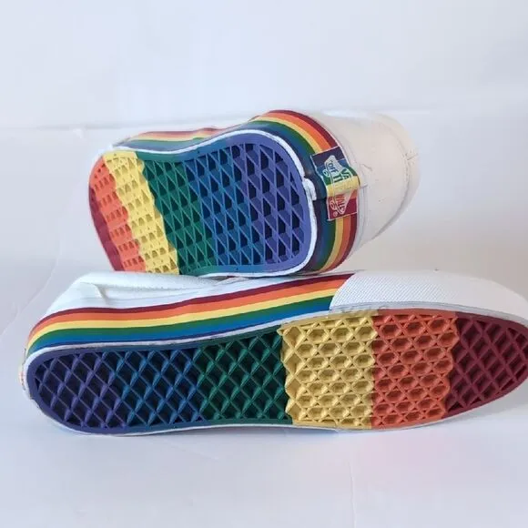 Vans White Canvas Slip-On Sneakers