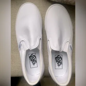 Vans White Slip-On Sneakers
