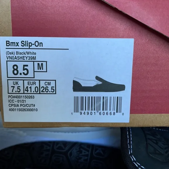 Vans WMNS BMX Slip-On Dak Black/White Sneakers