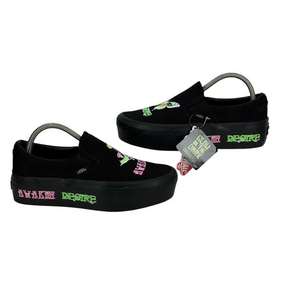 Vans Womens Awaken Desire Glow In The Dark SZ 7.5 Stackform Sneakers Slip On