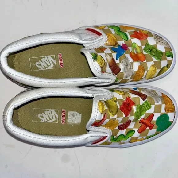 VANS X Haribo Classic Slip On Goldbears Checkerboard Multi Kids 3 Sneakers Gummy