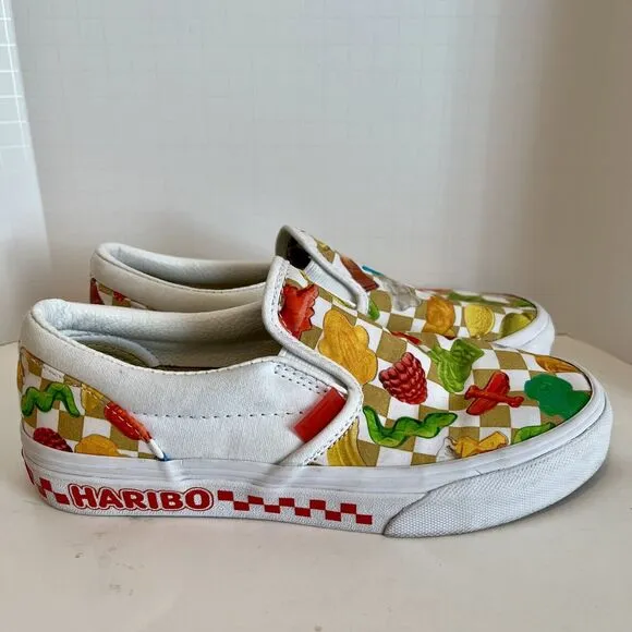 VANS X Haribo Classic Slip On Goldbears Checkerboard Multi Kids 3 Sneakers Gummy