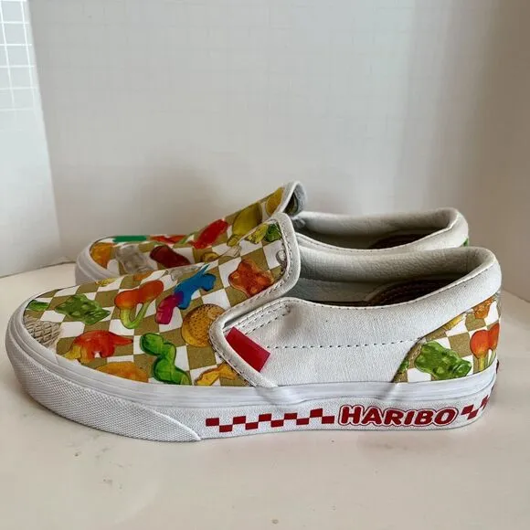VANS X Haribo Classic Slip On Goldbears Checkerboard Multi Kids 3 Sneakers Gummy