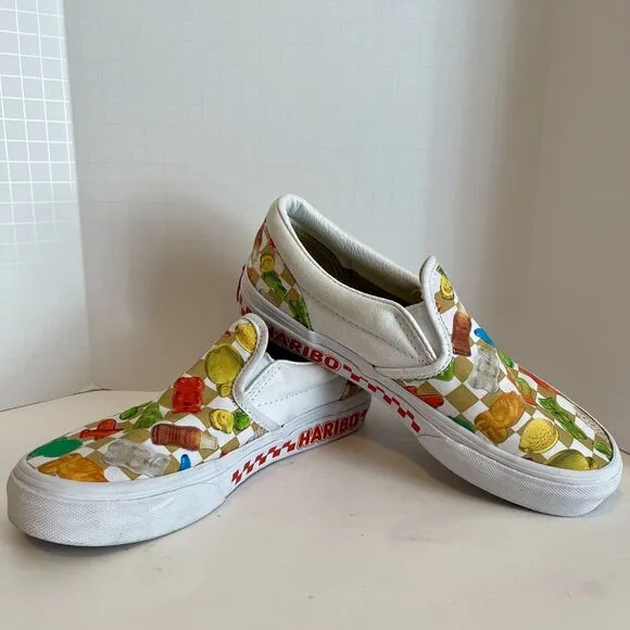 VANS X Haribo Classic Slip On Goldbears Checkerboard Multi Kids 3 Sneakers Gummy
