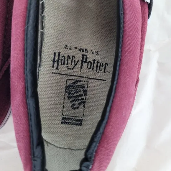 Vans x Harry potter Youth 3.5 custom white burgundy low top slip on 721454