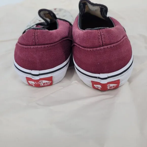 Vans x Harry potter Youth 3.5 custom white burgundy low top slip on 721454