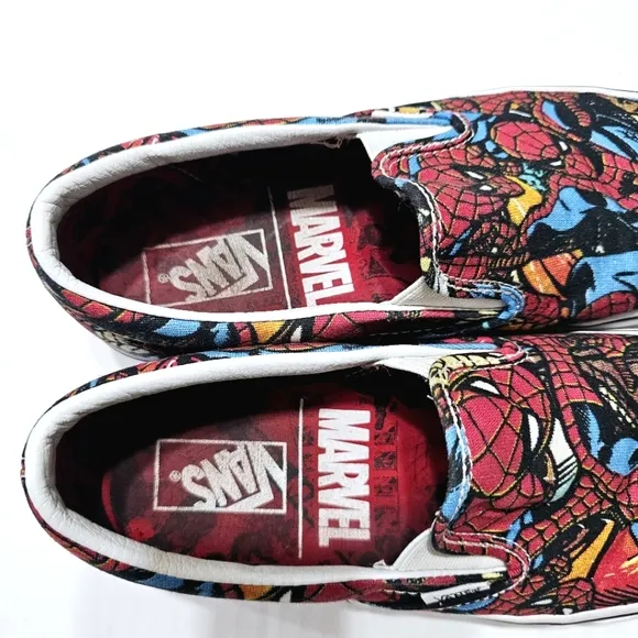 Vans X Marvel Spiderman sneakers size 8.5 mens slip on limited edition