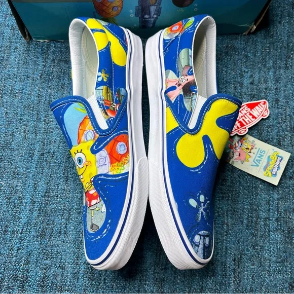 Vans x Spongebob Classic Slip On Aloha Sneakers Limited Edition