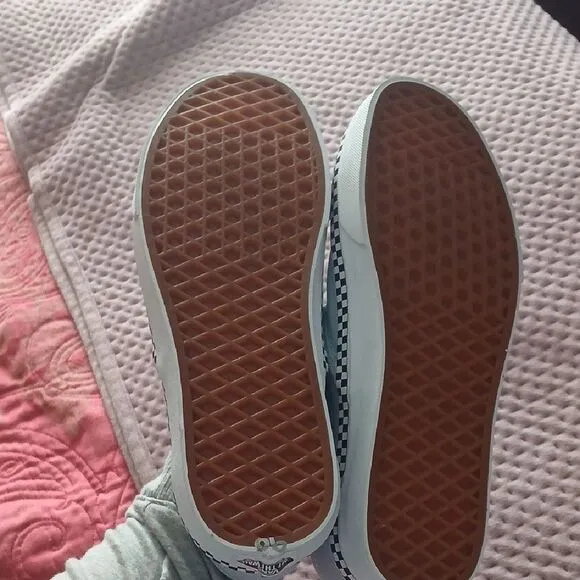 Vans Light Blue Slip-On Sneakers