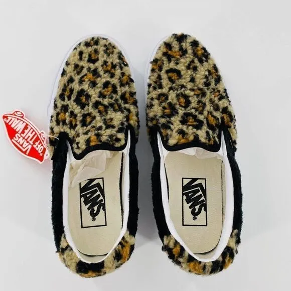 VANS Sherpa Slip-On 59 Sneakers Leopard Print Size 5.5