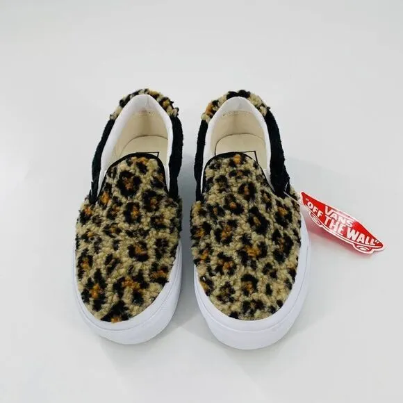 VANS Sherpa Slip-On 59 Sneakers Leopard Print Size 5.5