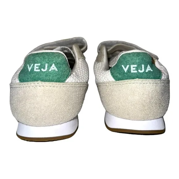 Veja Big Kids Mesh Fastener Sneakers White Green 4