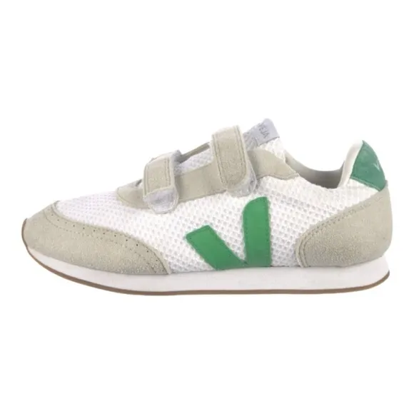 Veja Big Kids Mesh Fastener Sneakers White Green 4